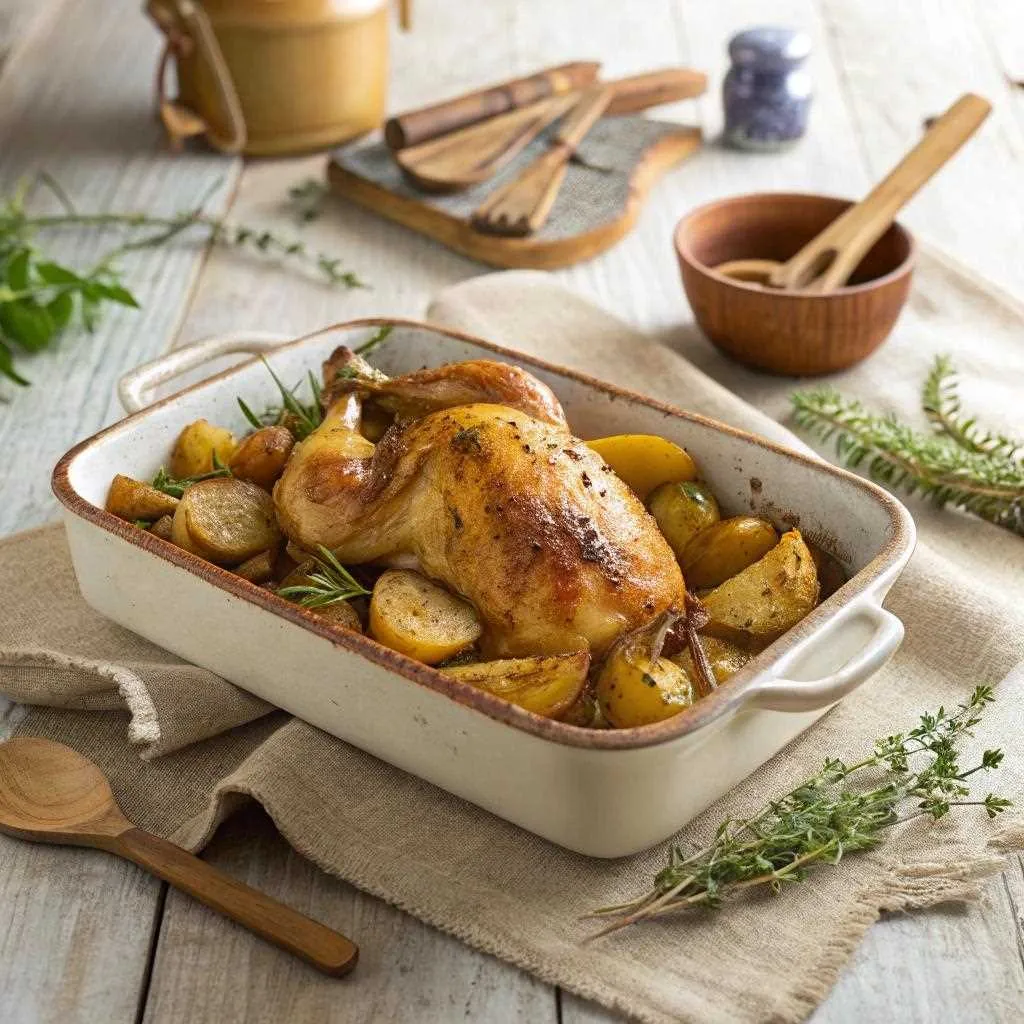 Cuisse de Poulet au Four avec Pommes de Terre: Une Recette Savoureuse et Facile à Réaliser
