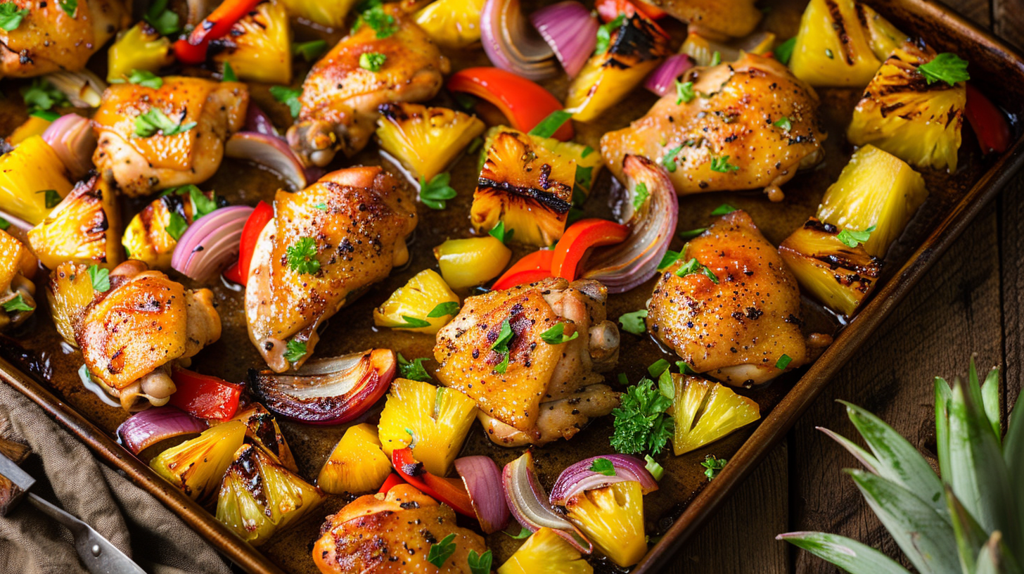 Poulet hawaïen à la plaque : recette facile, rapide et pleine de saveurs