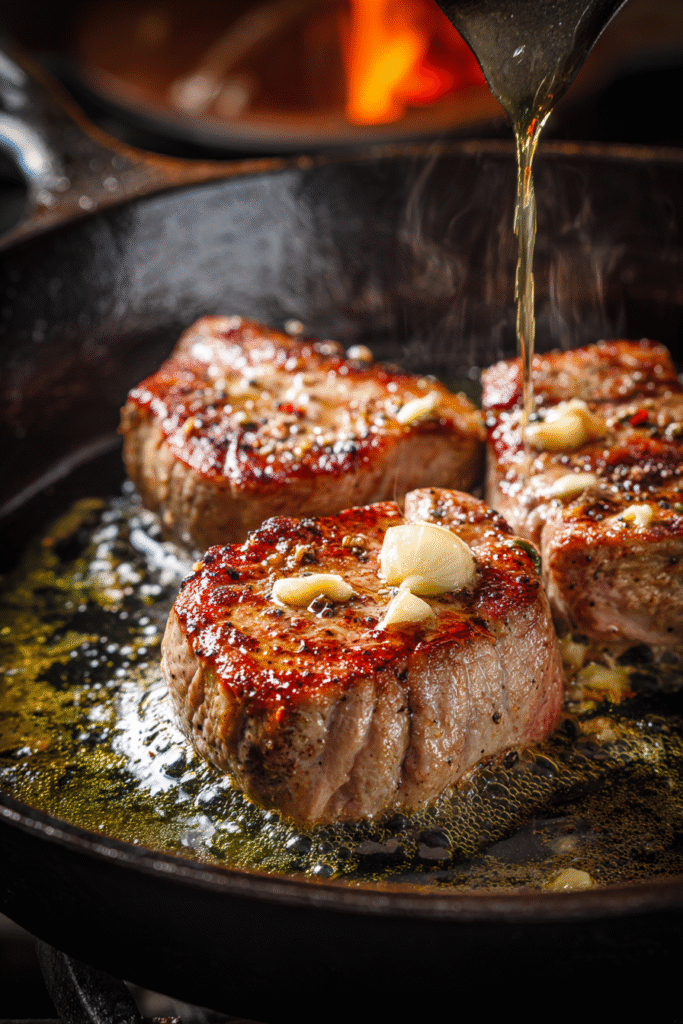 filet mignon doré à la poêle