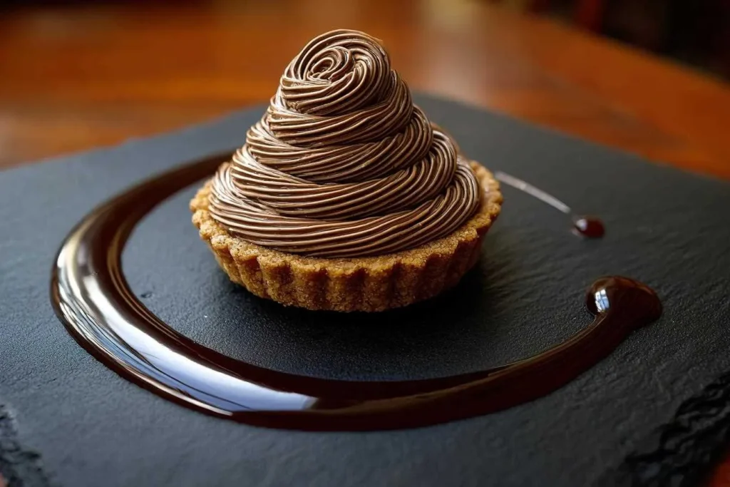 Mont Blanc dessert sur assiette élégante