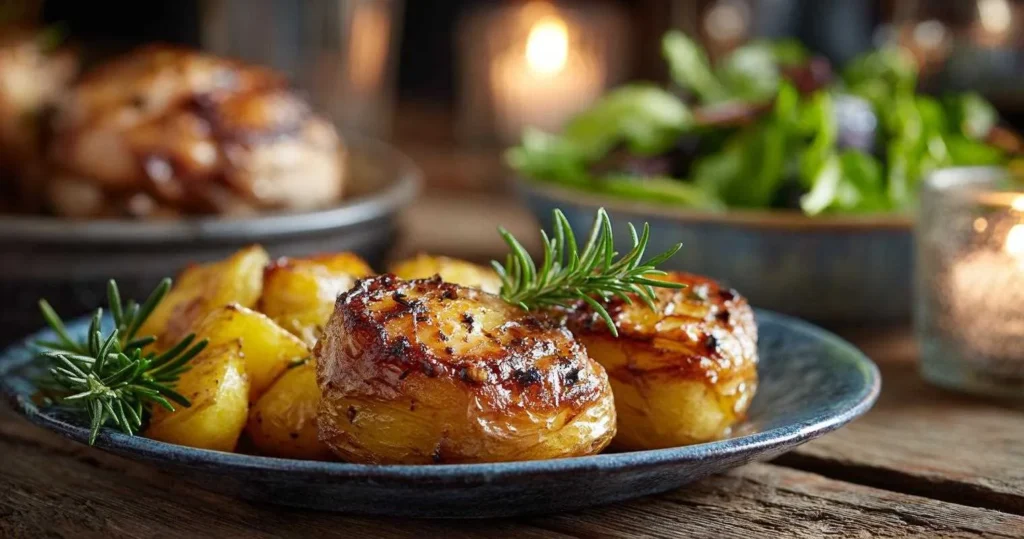 Pommes de terre grenaille servies