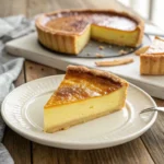 Flan pâtissier traditionnel doré avec sa pâte brisée croustillante