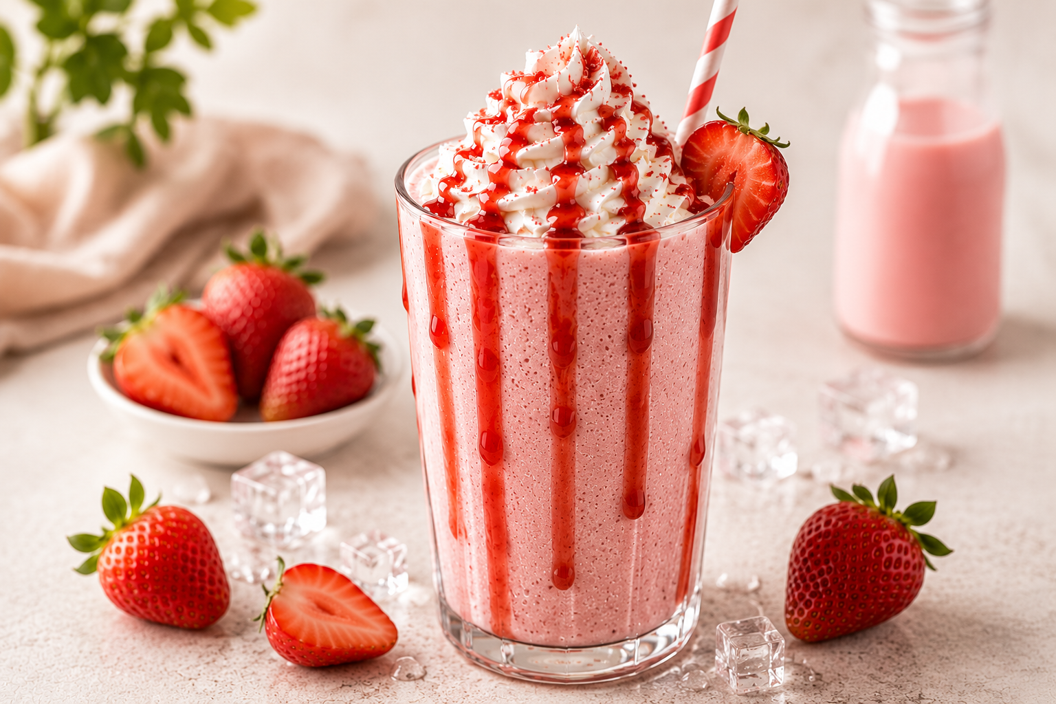 Milkshake Fraise Vanille Facile et Crémeux