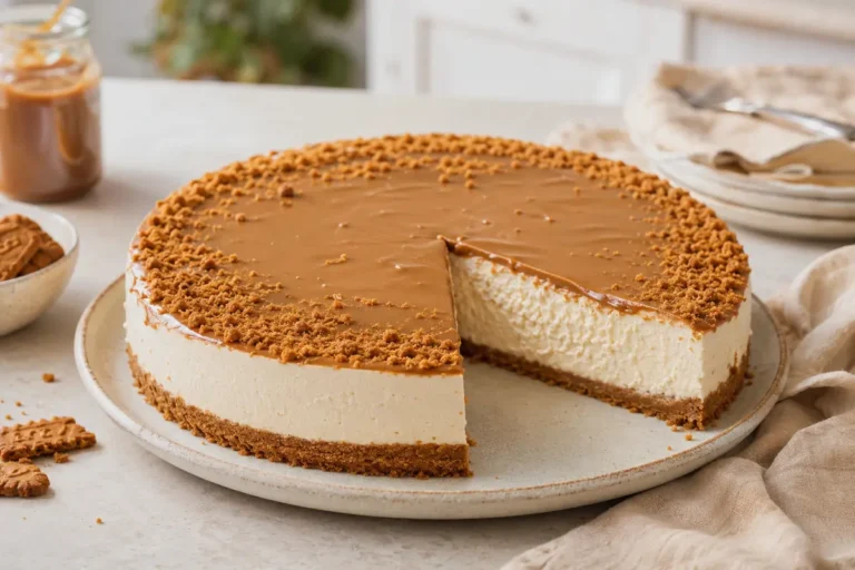 Dessert sans cuisson facile : cheesecake crémeux au spéculoos