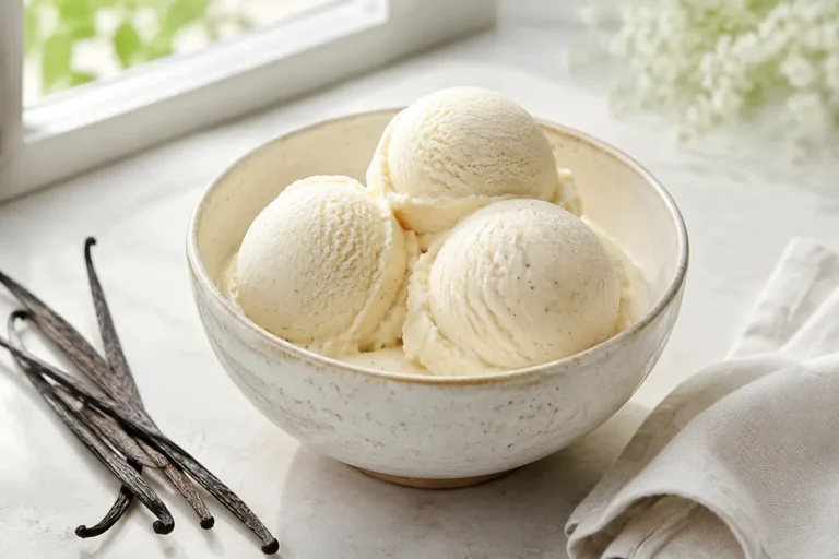 Glace maison sans sorbetière crémeuse à la vanille