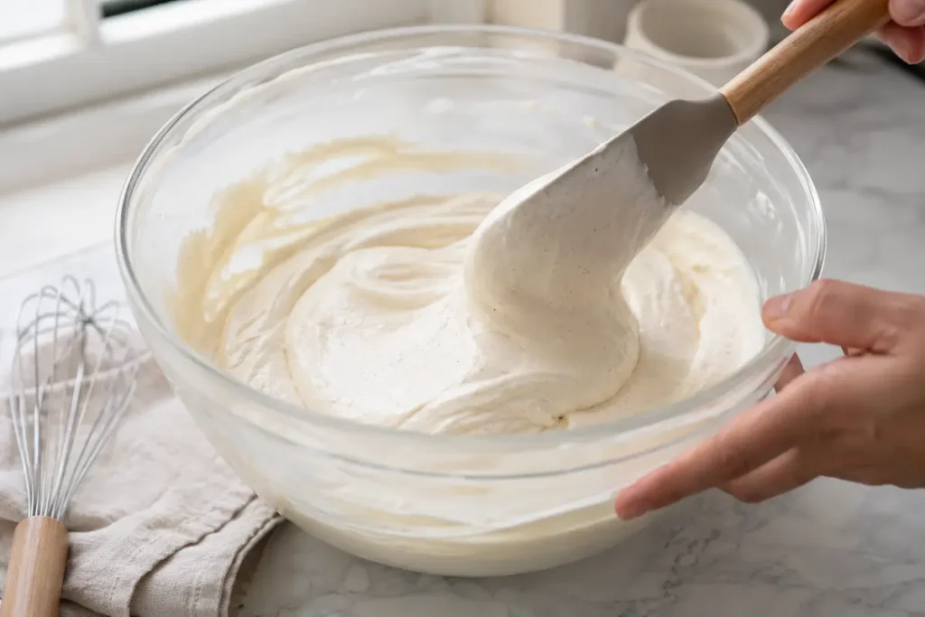 Préparation de la glace maison sans sorbetière avec une spatule