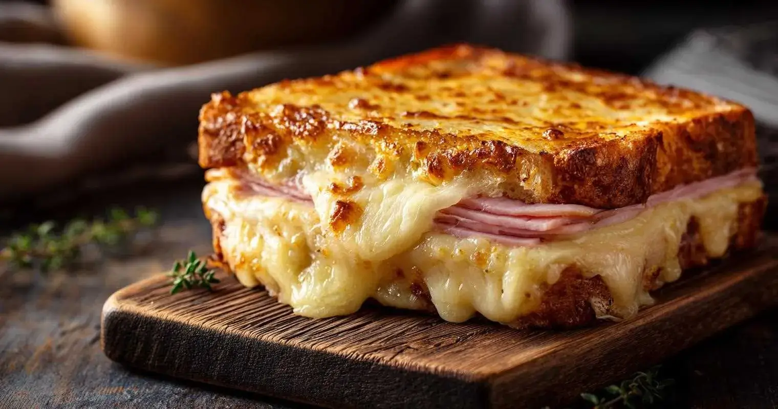 Croque monsieur au four doré et fondant