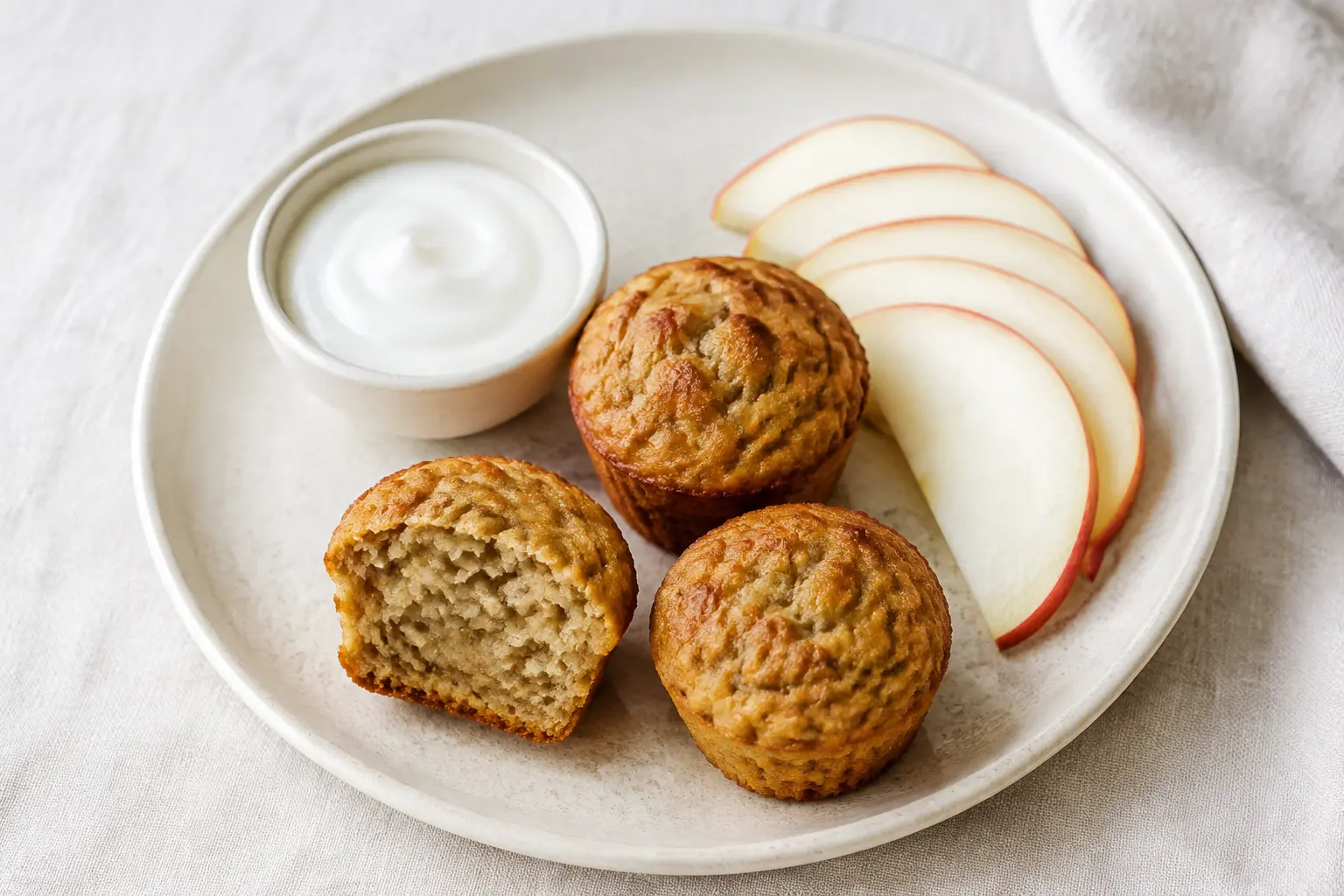 Mini muffins banane avoine servis pour un goûter enfant maison