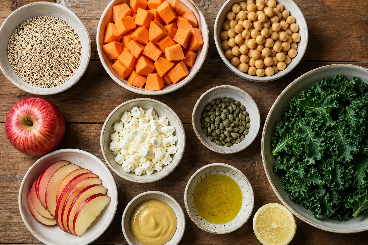 Ingrédients pour une recette automne healthy