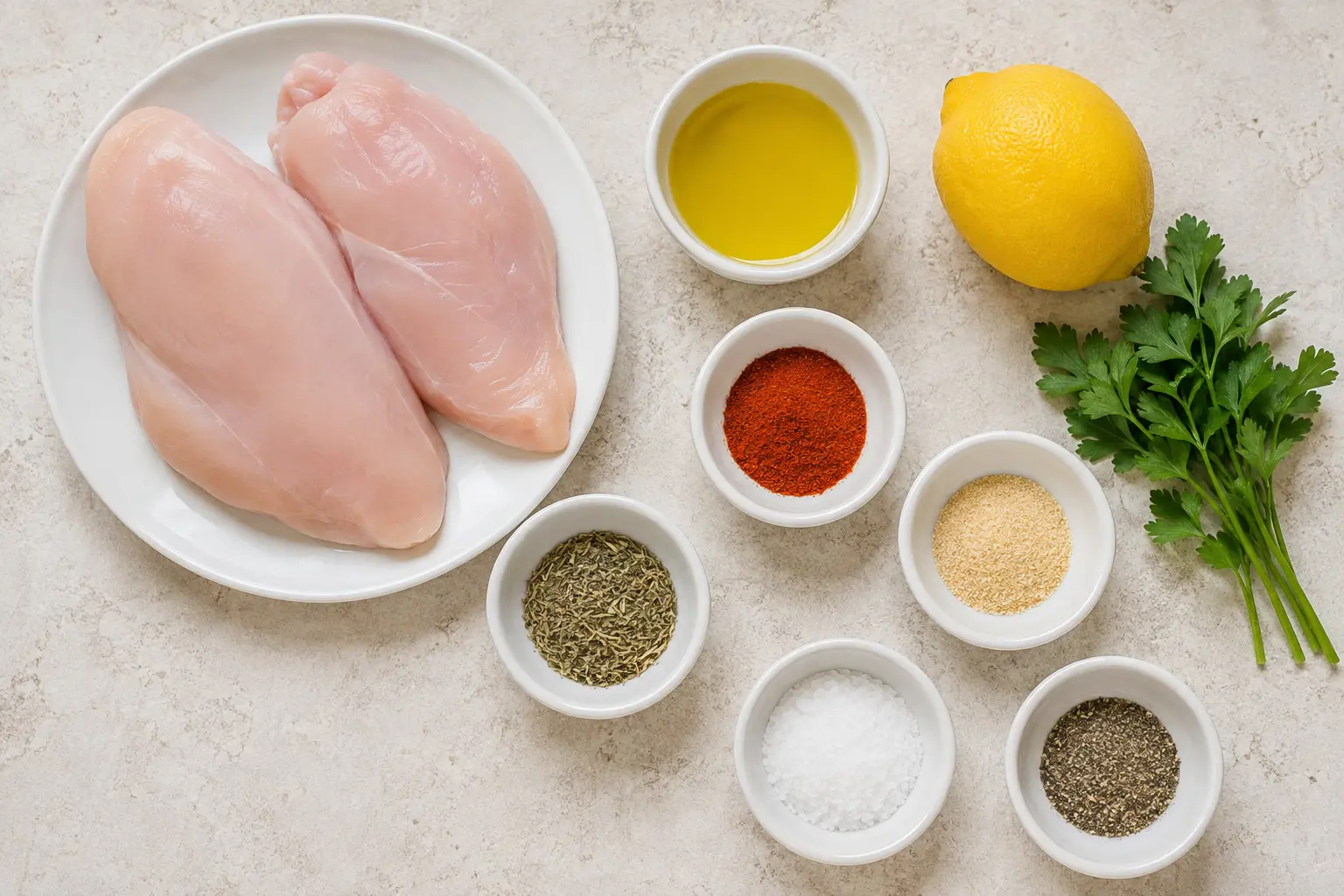 Ingrédients pour préparer le poulet Air Fryer