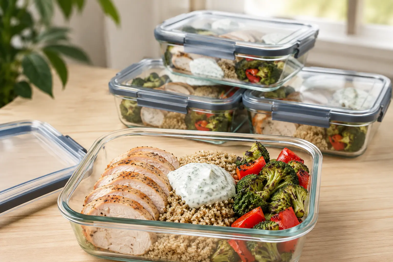 Boîte de meal prep protéiné facile prête à servir