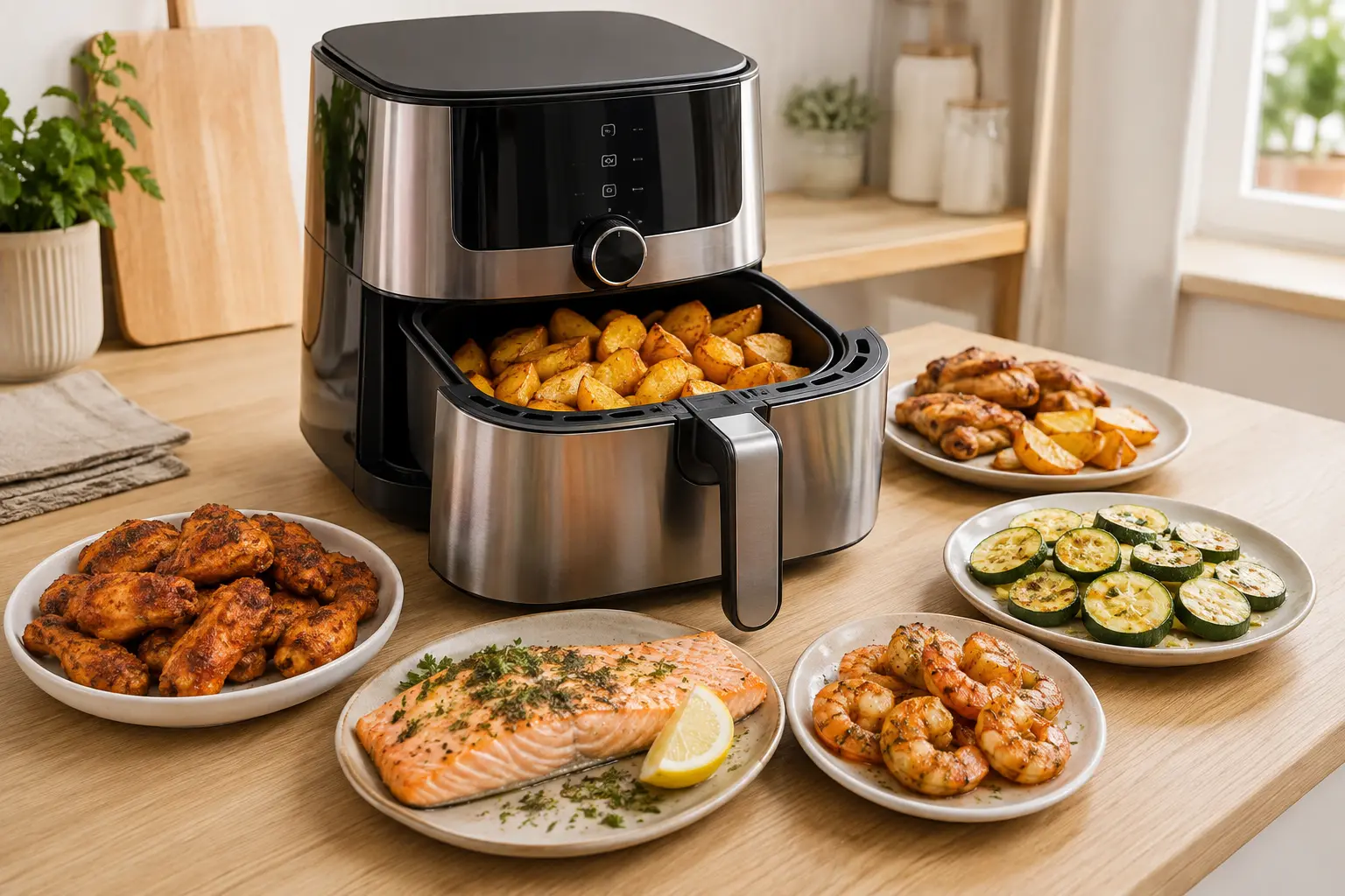 Recettes Air Fryer faciles avec poulet saumon crevettes et légumes
