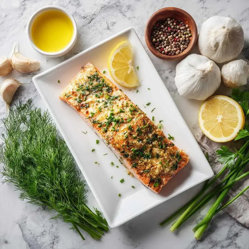 Saumon au four tendre prêt à servir