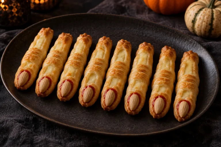 Doigts de sorcière Halloween Air Fryer feuilletés au fromage et amandes
