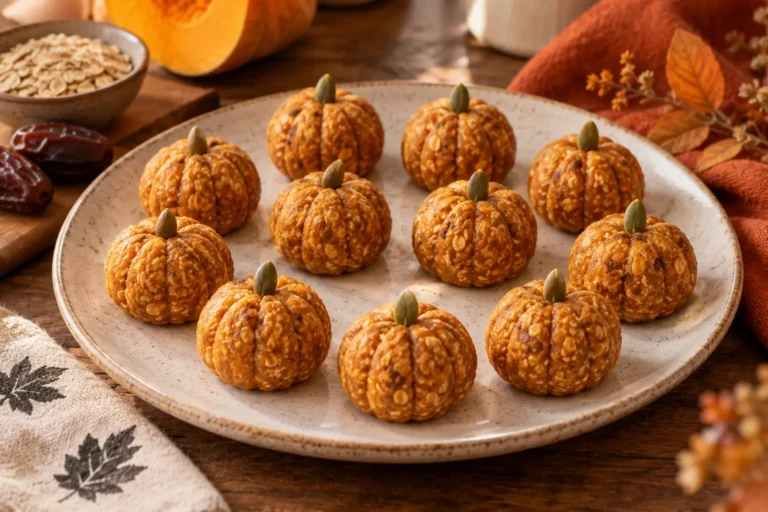 Energy balls Halloween en forme de mini-citrouilles