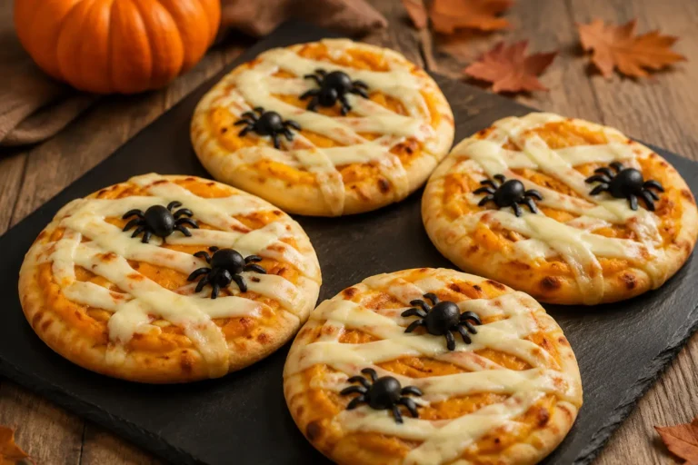 Mini pizzas citrouille Halloween cuites à l’Air Fryer