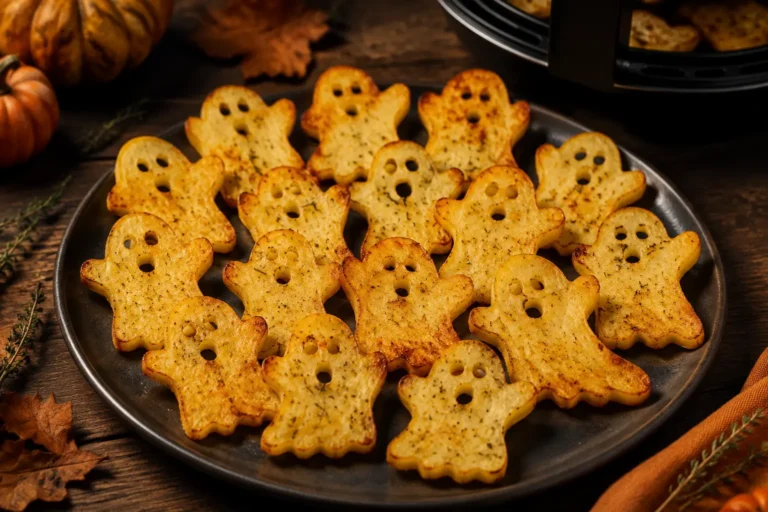 Pommes de terre fantômes Halloween Air Fryer dorées et croustillantes